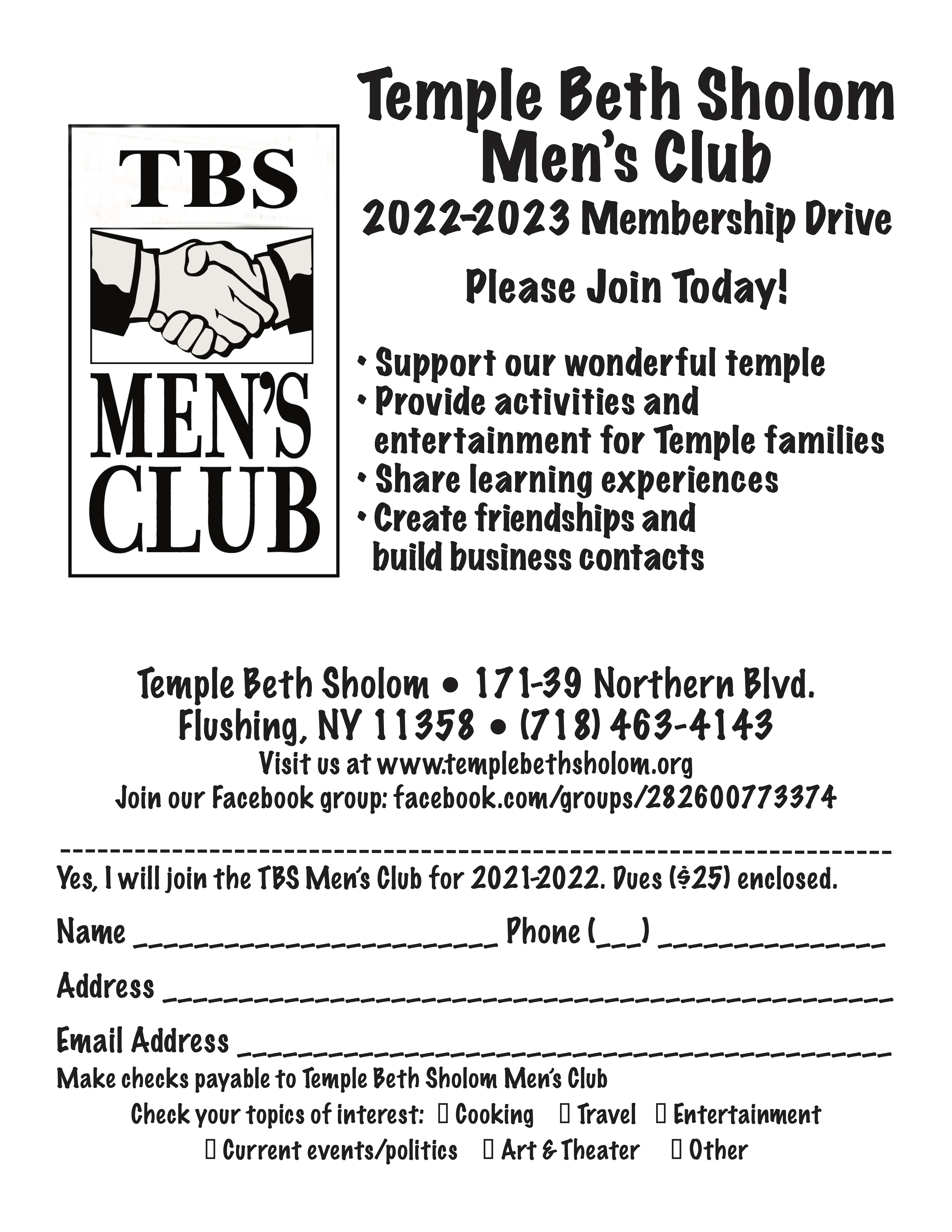 Men's Club Membership
